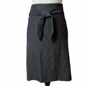 NWTs Loft Gray Melange Knit Front Tie Skirt L